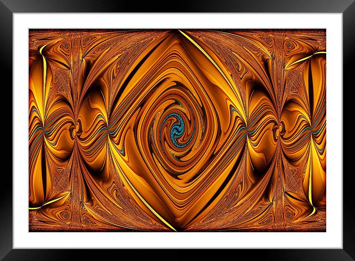 Gold Extreme Abstract. Framed Mounted Print by paulette hurley
