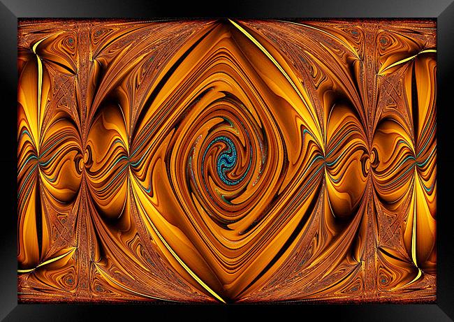 Gold Extreme Abstract. Framed Print by paulette hurley