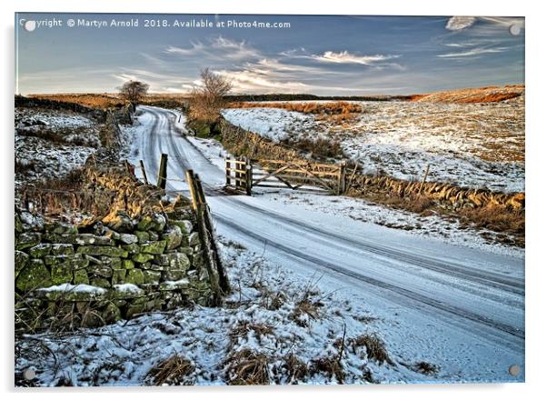 Winter Snow in Weardale Acrylic by Martyn Arnold