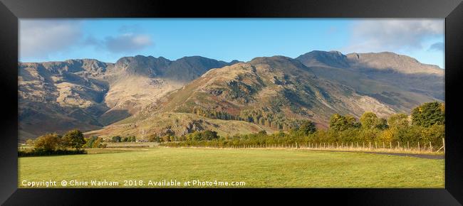 Lake District - the path to Bowfell from Langdale Framed Print by Chris Warham