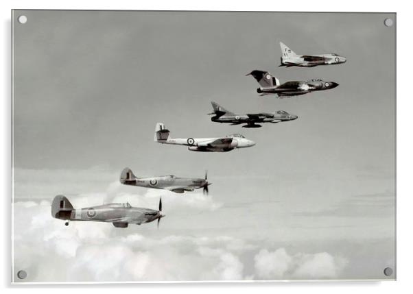 A Proud Ascendency of RAF Fighters Acrylic by Chris Langley