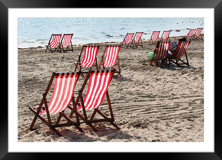 Deck Chairs Framed Mounted Print by Tony Bates