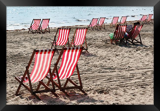 Deck Chairs Framed Print by Tony Bates