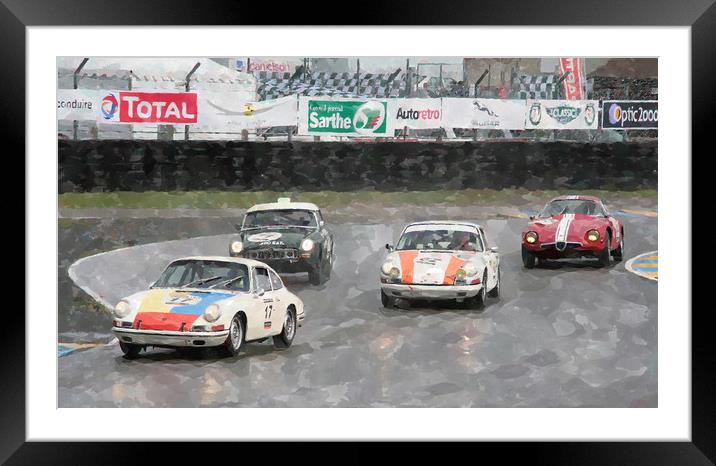 Sports and GT cars at LeMans Framed Mounted Print by Adrian Beese