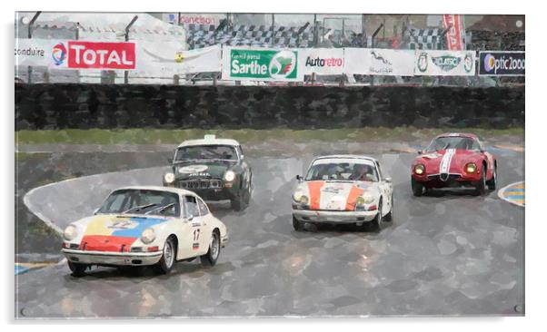 Sports and GT cars at LeMans Acrylic by Adrian Beese