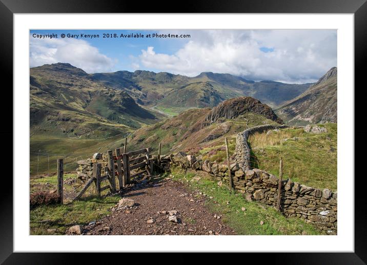 Views Of Side Pike and Bowfell Framed Mounted Print by Gary Kenyon