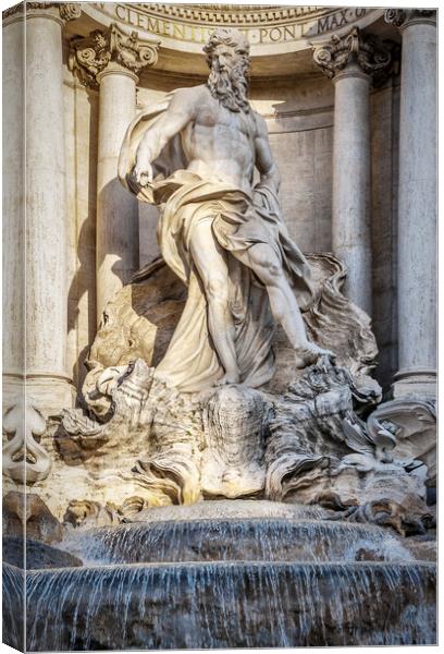 Rome Trevi Fountain Statue Canvas Print by Antony McAulay