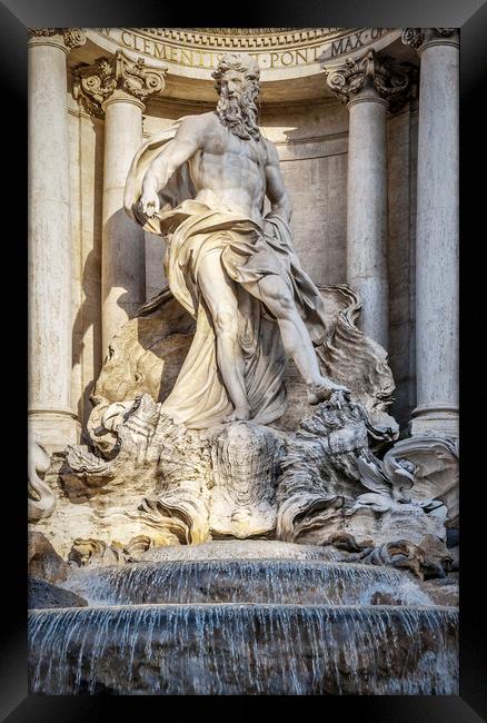 Rome Trevi Fountain Statue Framed Print by Antony McAulay