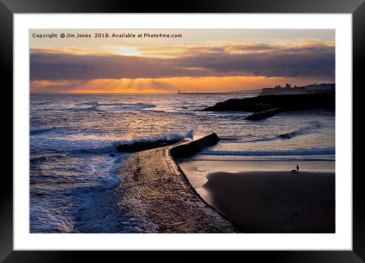 New day on Cullercoats Bay Framed Mounted Print by Jim Jones