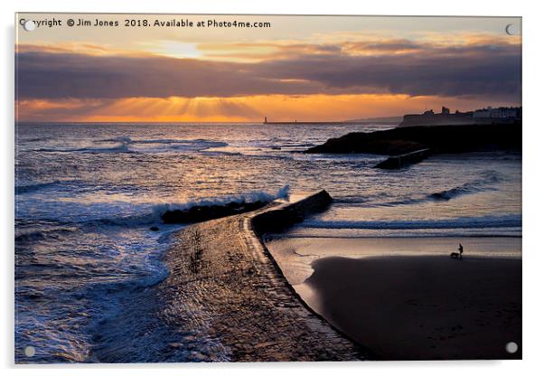 New day on Cullercoats Bay Acrylic by Jim Jones