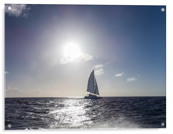 Sailing on the high seas  Curacao Views Acrylic by Gail Johnson