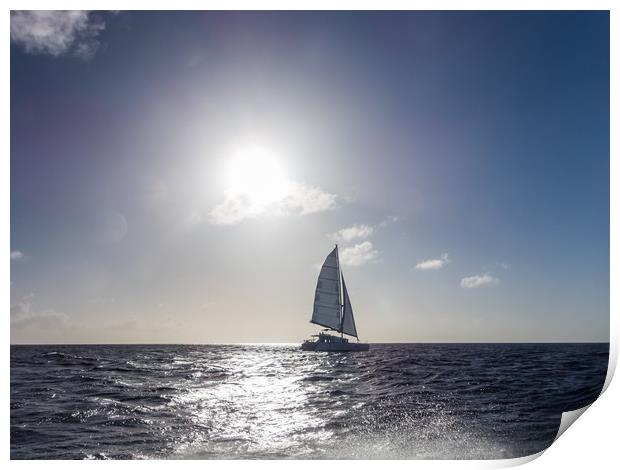 Sailing on the high seas  Curacao Views Print by Gail Johnson