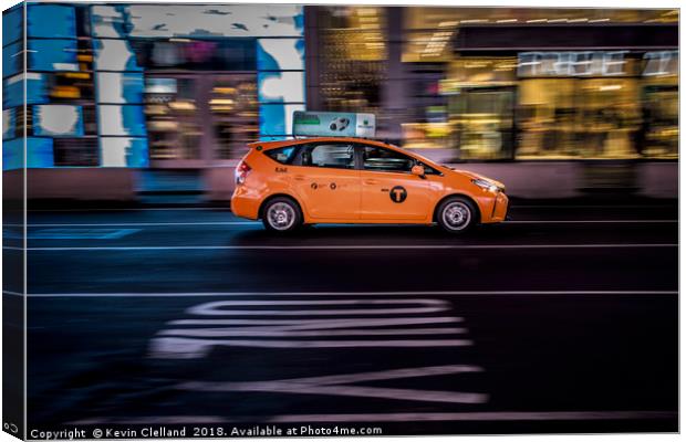 New York Cab Canvas Print by Kevin Clelland