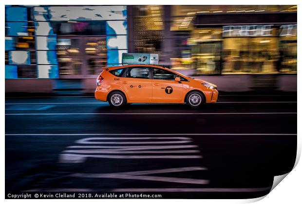 New York Cab Print by Kevin Clelland