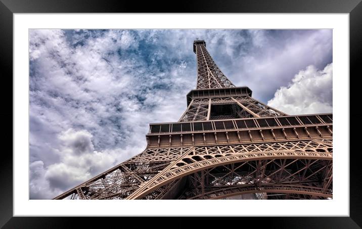 Interesting view of the Eiffel Tower Framed Mounted Print by Travelling Photographer