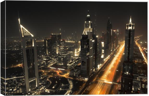 Long Exposure view of Dubai Canvas Print by Travelling Photographer