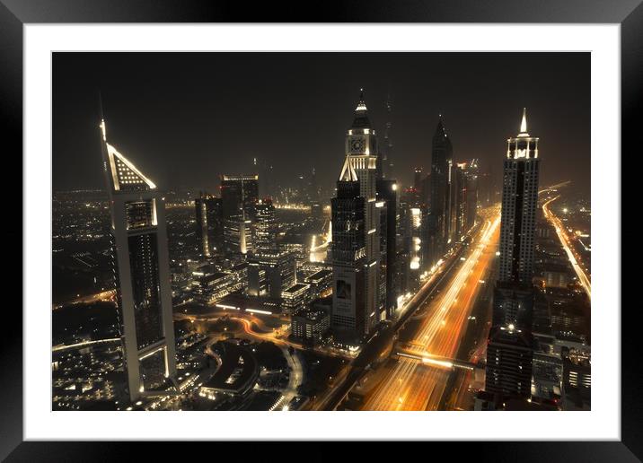 Long Exposure view of Dubai Framed Mounted Print by Travelling Photographer