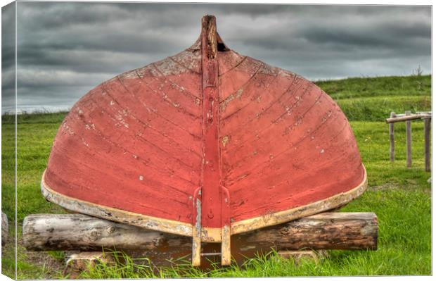 Red Boat at Rest Canvas Print by Roxane Bay