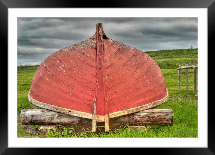 Red Boat at Rest Framed Mounted Print by Roxane Bay