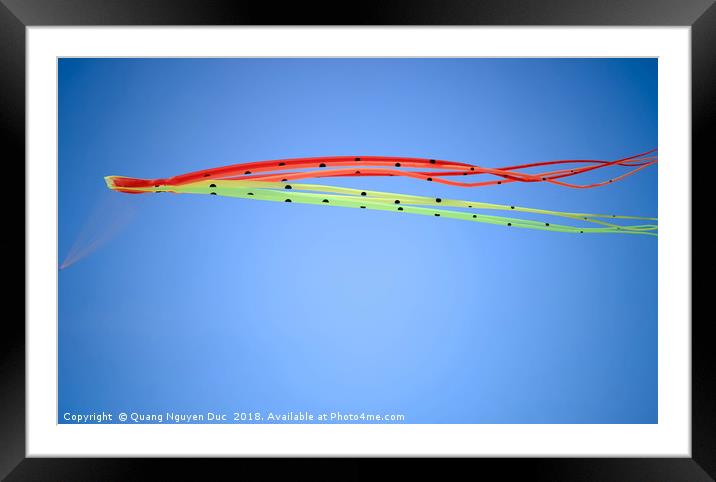 Octopus Kite in blue sky Framed Mounted Print by Quang Nguyen Duc