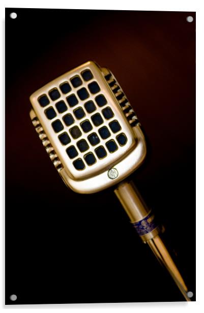 Vintage Harmonica Microphone Acrylic by Roxane Bay