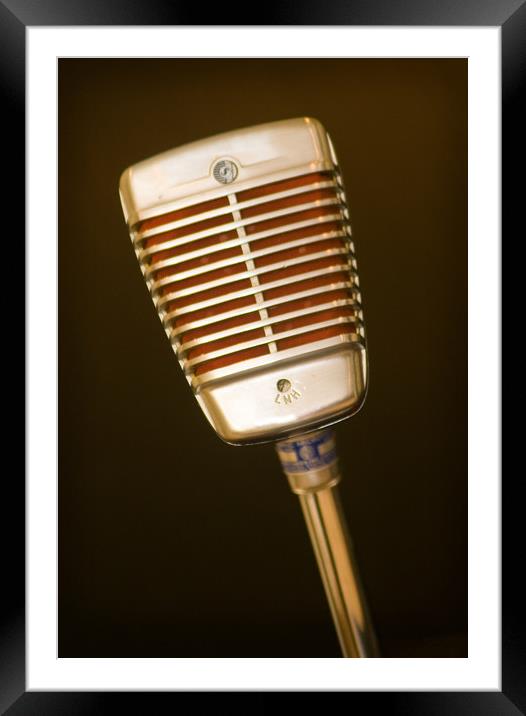 Vintage LMH Microphone Framed Mounted Print by Roxane Bay