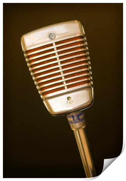 Vintage LMH Microphone Print by Roxane Bay
