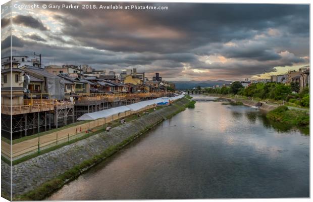 Kyoto River in the Summer Time Canvas Print by Gary Parker