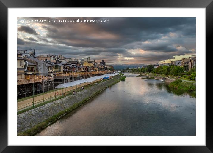 Kyoto River in the Summer Time Framed Mounted Print by Gary Parker
