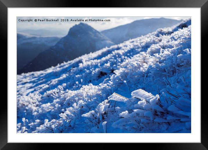 Frozen Snowdonia Landscape Framed Mounted Print by Pearl Bucknall