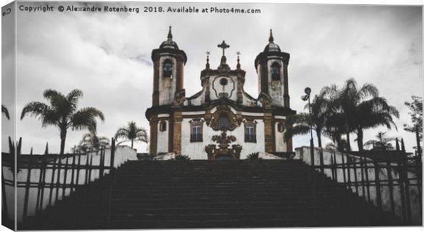Historic church in Ouro Preto, Minas Gerais, Brazi Canvas Print by Alexandre Rotenberg