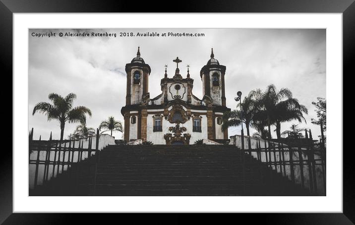 Historic church in Ouro Preto, Minas Gerais, Brazi Framed Mounted Print by Alexandre Rotenberg