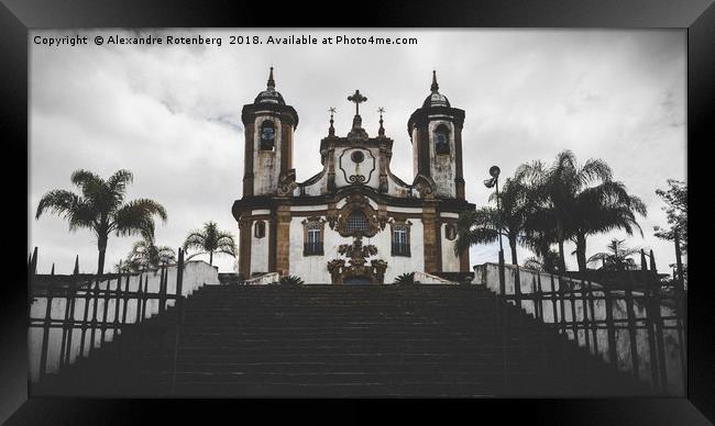 Historic church in Ouro Preto, Minas Gerais, Brazi Framed Print by Alexandre Rotenberg