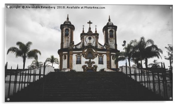 Historic church in Ouro Preto, Minas Gerais, Brazi Acrylic by Alexandre Rotenberg