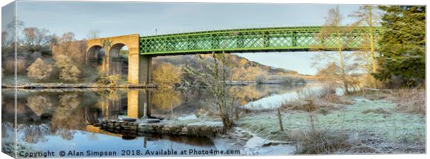 Invershin Railway Bridge Canvas Print by Alan Simpson