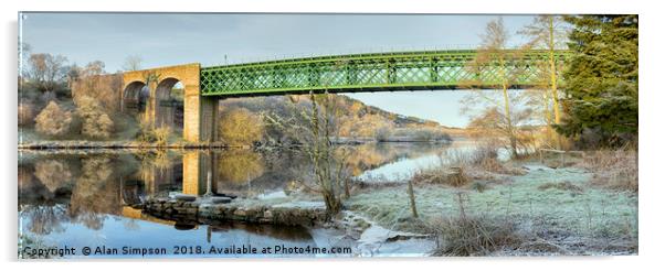 Invershin Railway Bridge Acrylic by Alan Simpson