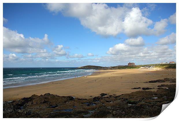 Fistral beach Newquay Print by Oxon Images