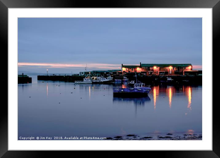 Lyme Regis Cobb Harbour - Dawn Framed Mounted Print by Jim Key