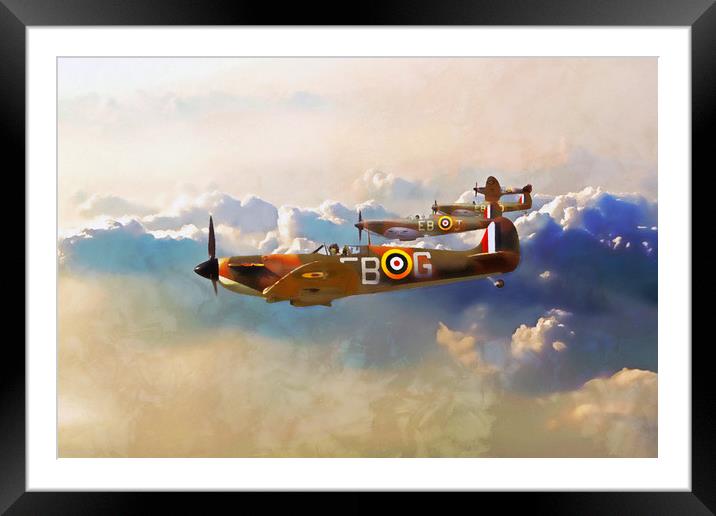 41 Squadron Spitfires Framed Mounted Print by J Biggadike