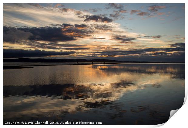West Kirby Sunset Reflection   Print by David Chennell