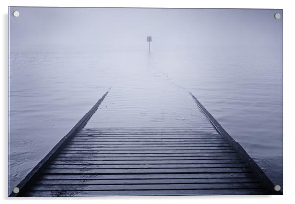 Fog over Lytham jetty Acrylic by David McCulloch