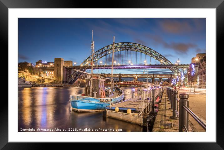 The Tyne Bridge at Newcastle Framed Mounted Print by AMANDA AINSLEY