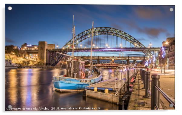 The Tyne Bridge at Newcastle Acrylic by AMANDA AINSLEY