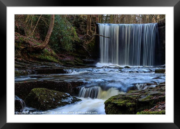 Plas Power Falls Framed Mounted Print by Wendy Williams CPAGB