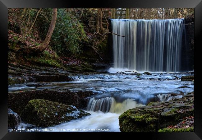 Plas Power Falls Framed Print by Wendy Williams CPAGB