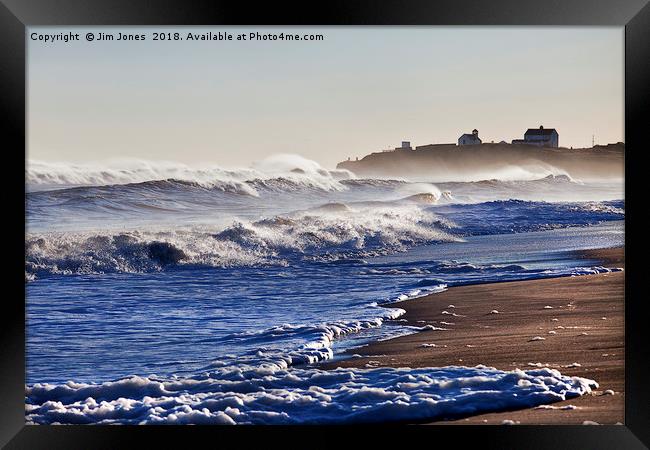 Waves rolling in from the sea Framed Print by Jim Jones