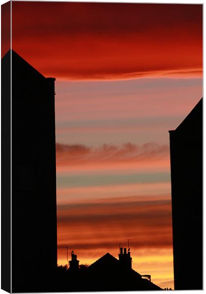 City Red Sky Canvas Print by Luca Giaramida
