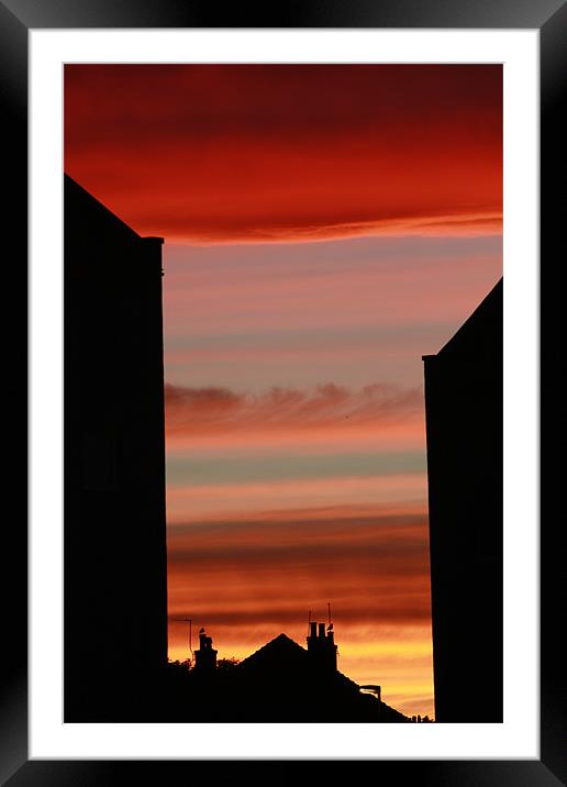 City Red Sky Framed Mounted Print by Luca Giaramida