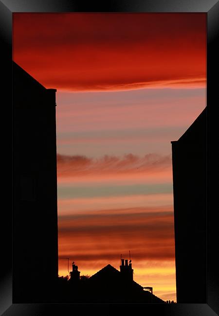 City Red Sky Framed Print by Luca Giaramida