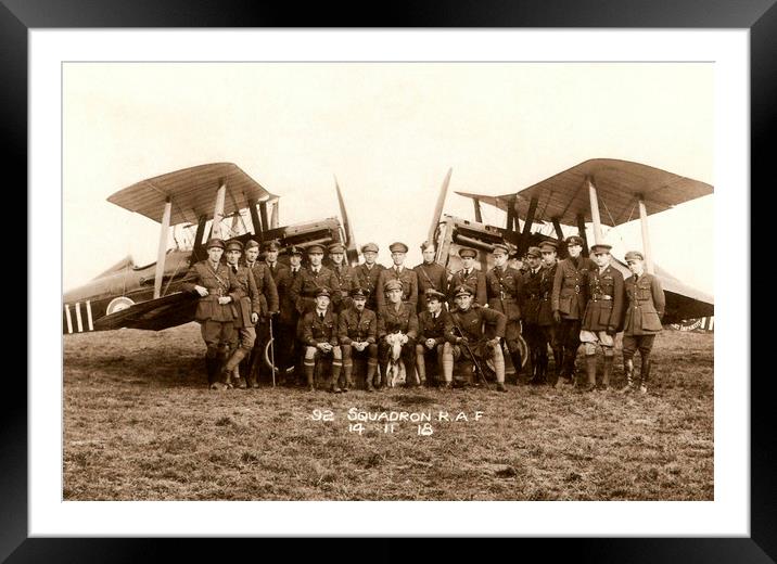 92 Squadron RAF November 1918 SE5 Aircraft Framed Mounted Print by Chris Langley